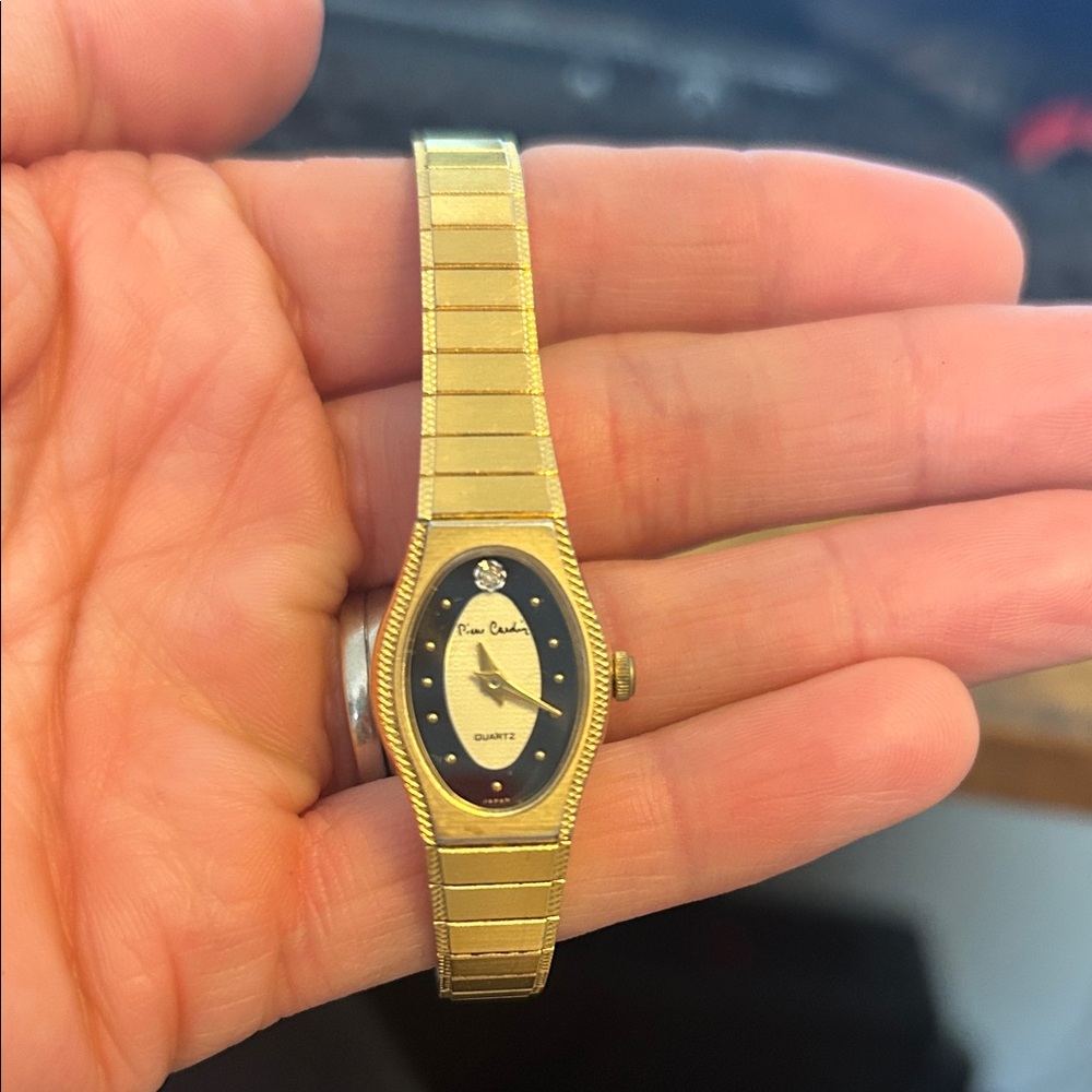 Pierre Cardin Gold and Black Oval Dial Women's Watch